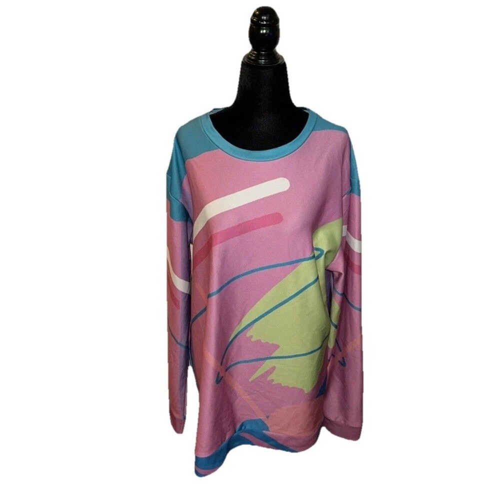 2XL Long Sleeve Multicolor Pullover Shirt